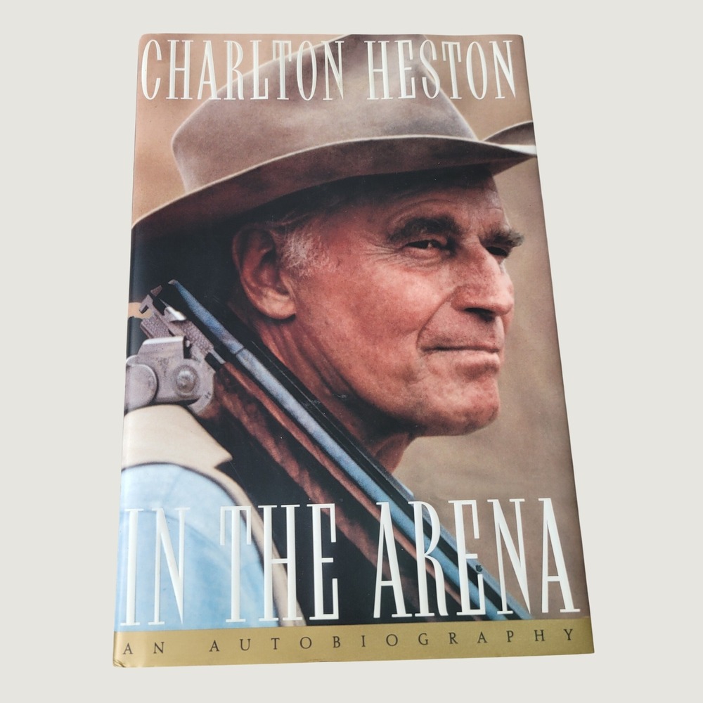 Charlton Heston Signed Book In The Arena Autobiography Hardcover Simon Schuster